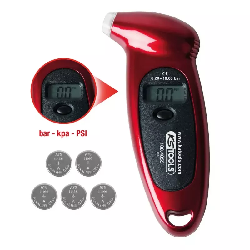 Digitálny tlakomer KS Tools 100.4055 0,2 - 10 bar LCD