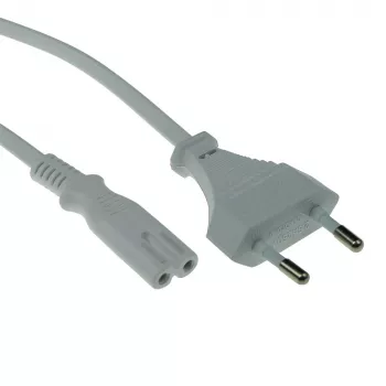 Napájací kábel Euro konektor samec - C7 konektor samica biely 3 m ACT Powercord AK5241