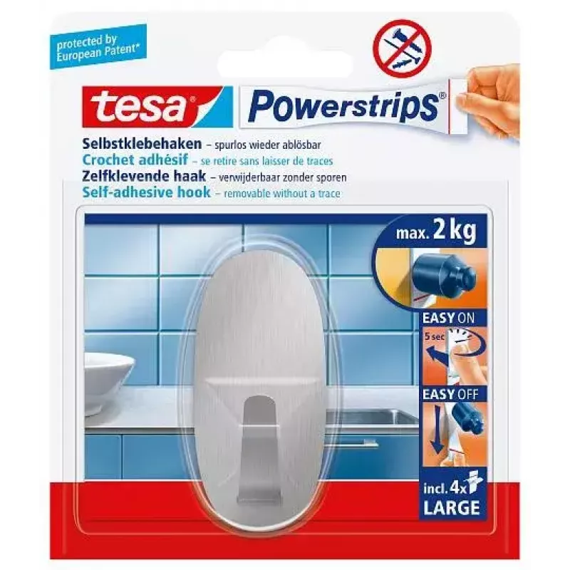 Vešiak na uteráky TESA 58261-00000 Indoor Metallic 1 ks