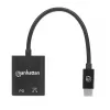 Manhattan USB-C na USB-C audio adaptér a USB-C (vrátane Power Delivery), čierny, 480 Mbit/s (USB 2.0), kábel 11cm, s Power Delivery na USB-C port (60W), tri roky záruka