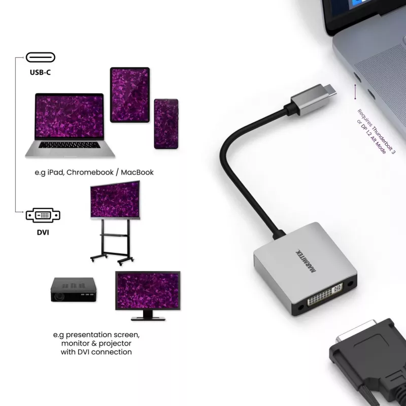 Marmitek Connect USB C to DVI - USB-C na DVI adaptér