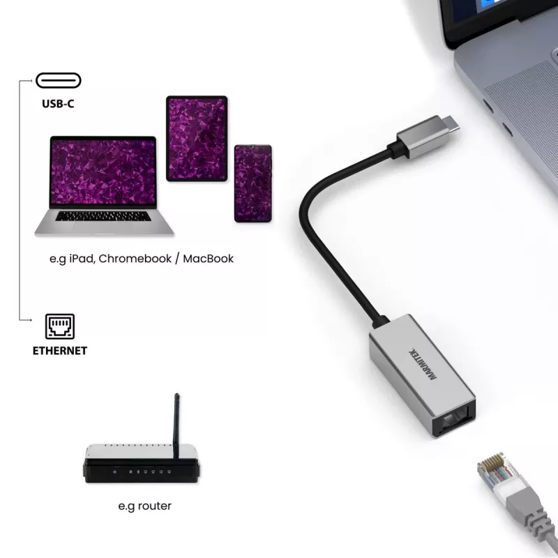 Marmitek Connect USB-C na Ethernet adaptér 8373