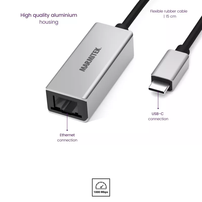 Marmitek Connect USB-C na Ethernet adaptér 8373