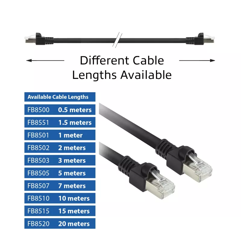 ACT čierny 3 metre S/FTP CAT7 PUR flex patch kábel s ochranou západky s RJ45 konektormi (CAT6A-konformný)