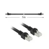 ACT čierny 7 metrov S/FTP CAT7 PUR flex patch kábel bez západky s RJ45 konektormi (CAT6A-konformný)