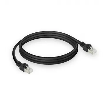 ACT čierny 10 metrov S/FTP CAT7 PUR flex patch kábel, ochrana západky, s RJ45 konektormi (CAT6A-konformný)