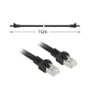 ACT čierny 15 metrov S/FTP CAT7 PUR flex patch kábel bez západky s RJ45 konektormi (CAT6A-konformný)