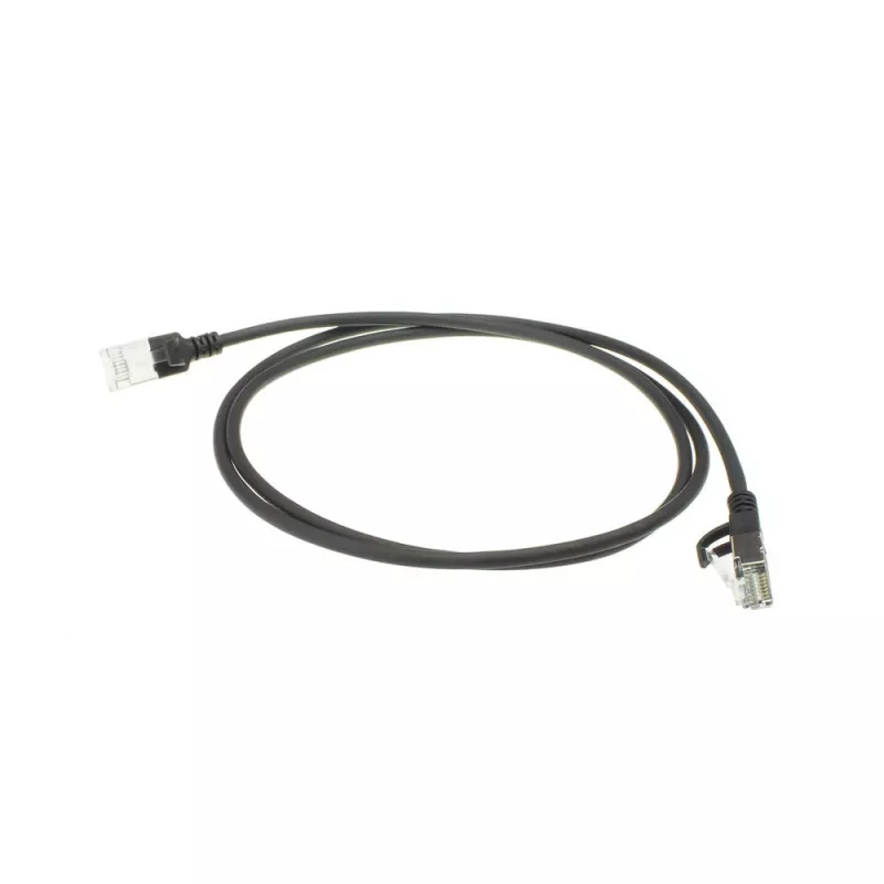 ACT čierny 7 metrov LSZH U/FTP CAT6A Datacenter Slimline patch kábel s RJ45 konektormi