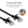 ACT čierny 7 metrov LSZH U/FTP CAT6A Datacenter Slimline patch kábel s RJ45 konektormi