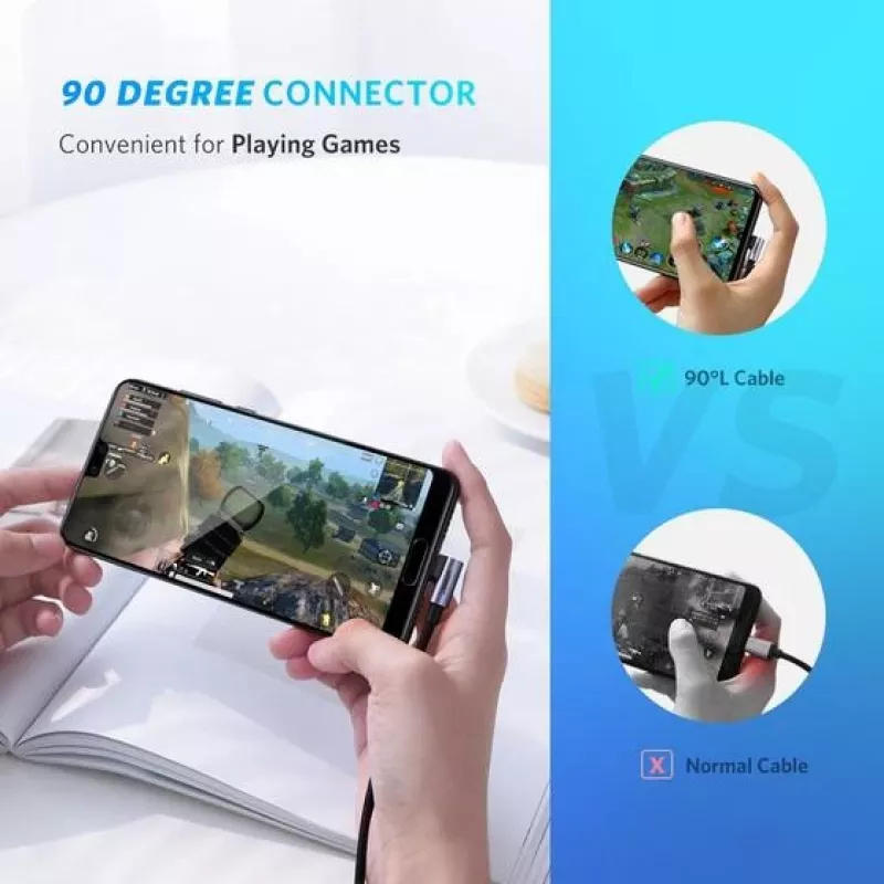 Ugreen 50123 USB kábel USB 2.0 1 m USB-C čierny, strieborný