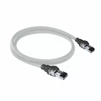 ACT sivý 1,5 m S/FTP CAT6A IDC 4PPoE / PoE++ 100 W LSZH patch kábel bez zaistenia s RJ45 konektormi