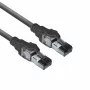 ACT čierny 1 m S/FTP CAT6A IDC 4PPoE / PoE++ 100W LSZH patch kábel bez zaistenia s RJ45 konektormi