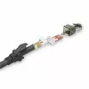 ACT čierny 1 m S/FTP CAT6A IDC 4PPoE / PoE++ 100W LSZH patch kábel bez zaistenia s RJ45 konektormi