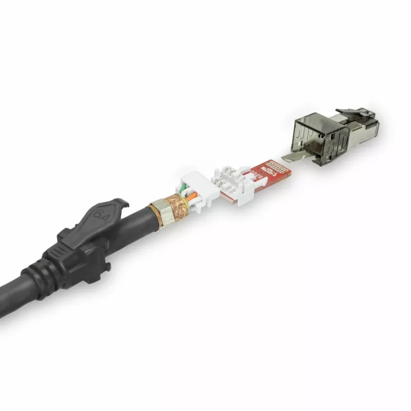 ACT čierny 2 metre S/FTP CAT6A IDC 4PPoE / PoE++ 100W LSZH patch kábel snagless s RJ45 konektormi