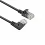 ACT čierny 1 meter U/UTP CAT6A LSZH Slimline patch kábel s RJ45 konektormi 90° pravouhlý na rovný