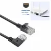 ACT čierny 1 meter U/UTP CAT6A LSZH Slimline patch kábel s RJ45 konektormi 90° pravouhlý na rovný