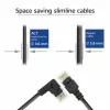 ACT čierny 1 meter U/UTP CAT6A LSZH Slimline patch kábel s RJ45 konektormi 90° pravouhlý na rovný