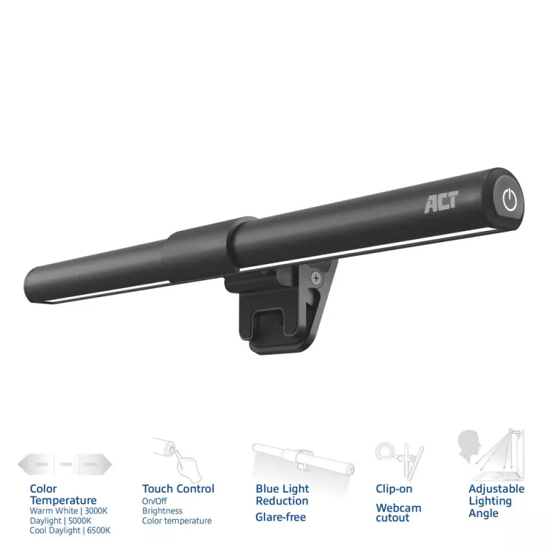 Prenosný LED svetelný pás na notebook ACT AC8050, stmievateľný, napájaný cez USB