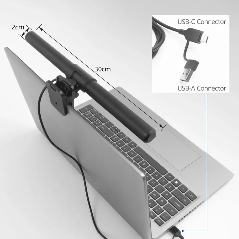 Prenosný LED svetelný pás na notebook ACT AC8050, stmievateľný, napájaný cez USB