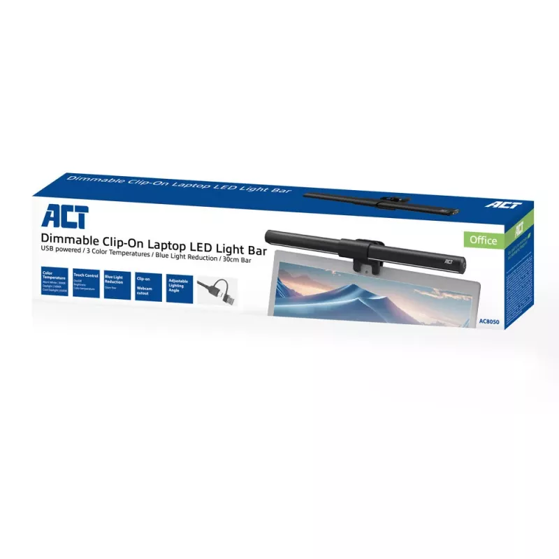 Prenosný LED svetelný pás na notebook ACT AC8050, stmievateľný, napájaný cez USB