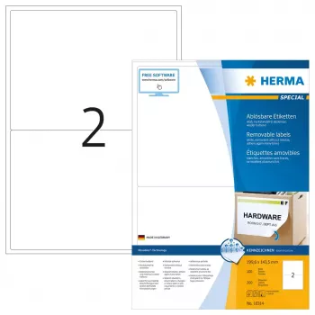 Odnímateľné etikety HERMA 10314 A4 199,6 x 143,5 mm