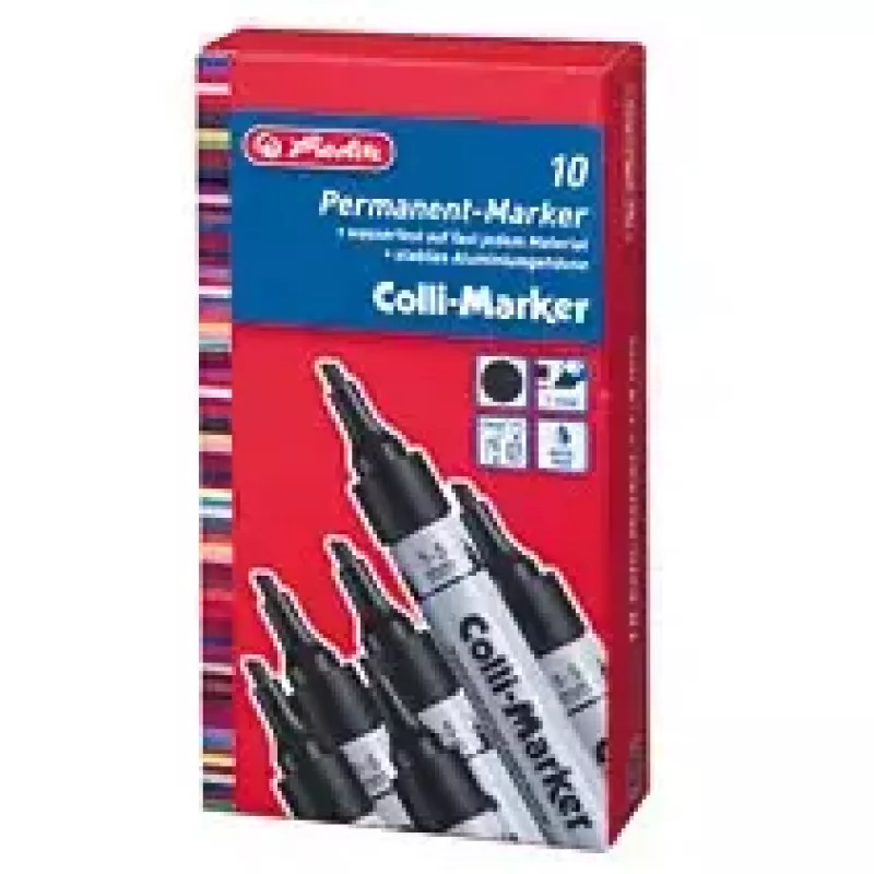 Permanentný marker Herlitz 10845360 čierny 10 ks