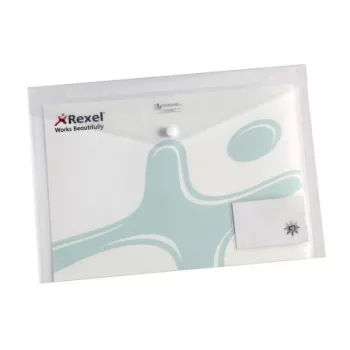 Rexel Ice Popper Wallet s priehradkou na vizitky A4 priehľadná (5)