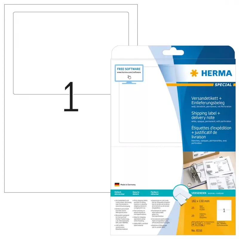 Prepravná etiketa + dodací list HERMA 8316