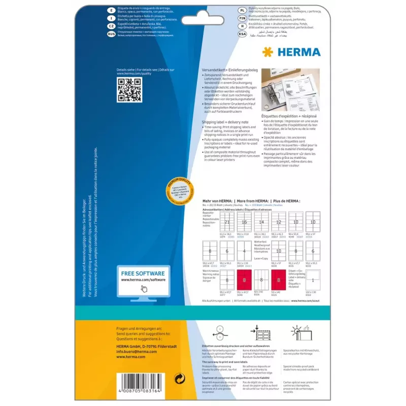 Prepravná etiketa + dodací list HERMA 8316