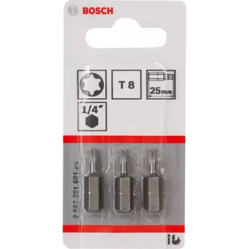 Skrutkovací bit Bosch 2607001601 T8 extra tvrdý 3 kusy 25 mm
