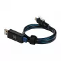USB-A/Lightning kábel RealPower 0,75 m čierny/modrý