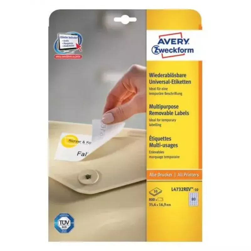 Samolepiace tlačové etikety AVERY L4732REV-10