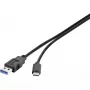 USB kábel Conrad Renkforce 1460360 USB 3.2 Gen 2 1 m USB A USB C čierny