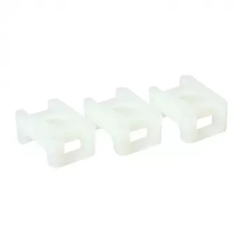 ACT montážna základňa pre káblové spony so skrutkou, transparentná, biela, nylon, 100 ks, 23 mm, 16 mm, 9 mm
