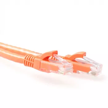 ACT oranžový 0,5 metra U/UTP CAT6A patch kábel, bez západky s RJ45 konektormi