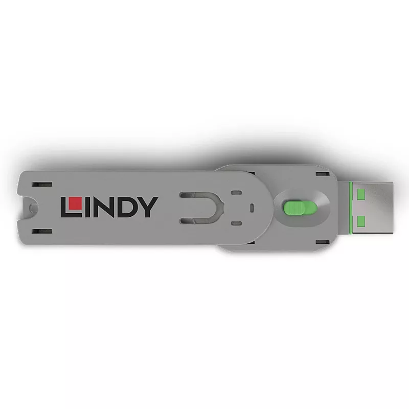 Lindy USB Type-A kľúč na blokovanie portov, zelený