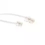 ACT biely 10-metrový plochý telefónny kábel s RJ11 a RJ45 konektormi