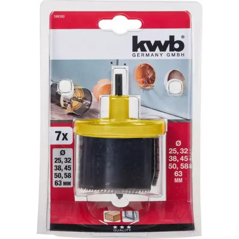 Sada dierových píl KWB 599100 7-dielna 6,3 cm pre drevo a plast