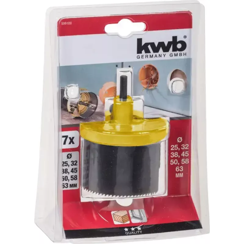 Sada dierových píl KWB 599100 7-dielna 6,3 cm pre drevo a plast