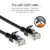 ACT čierny 1,5 metra LSZH U/FTP CAT6A DataCenter Slimline patch kábel snagless s RJ45 konektormi