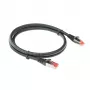 ACT čierny 1 meter CAT6A U/FTP PVC vysoko flexibilný, nezamotávajúci sa patch kábel so snagless RJ45 konektormi