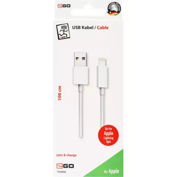 Lightning kábel 2GO 794888 1m biely USB B