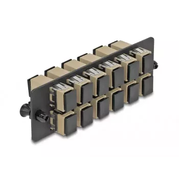 DeLOCK optický adaptérový panel SC Simplex OM1 OM2 12 portov béžový