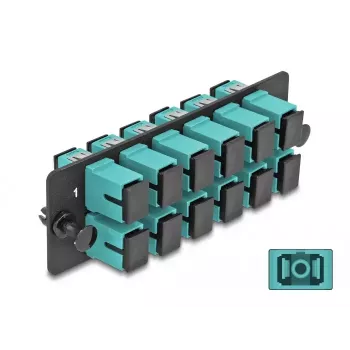 DeLOCK optický adaptérový panel SC Simplex OM4 12 portov aqua