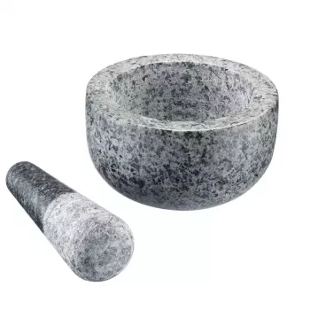 Mažiar a palička Westmark žula sivý — žula, Ø 13 cm, 131×131 mm