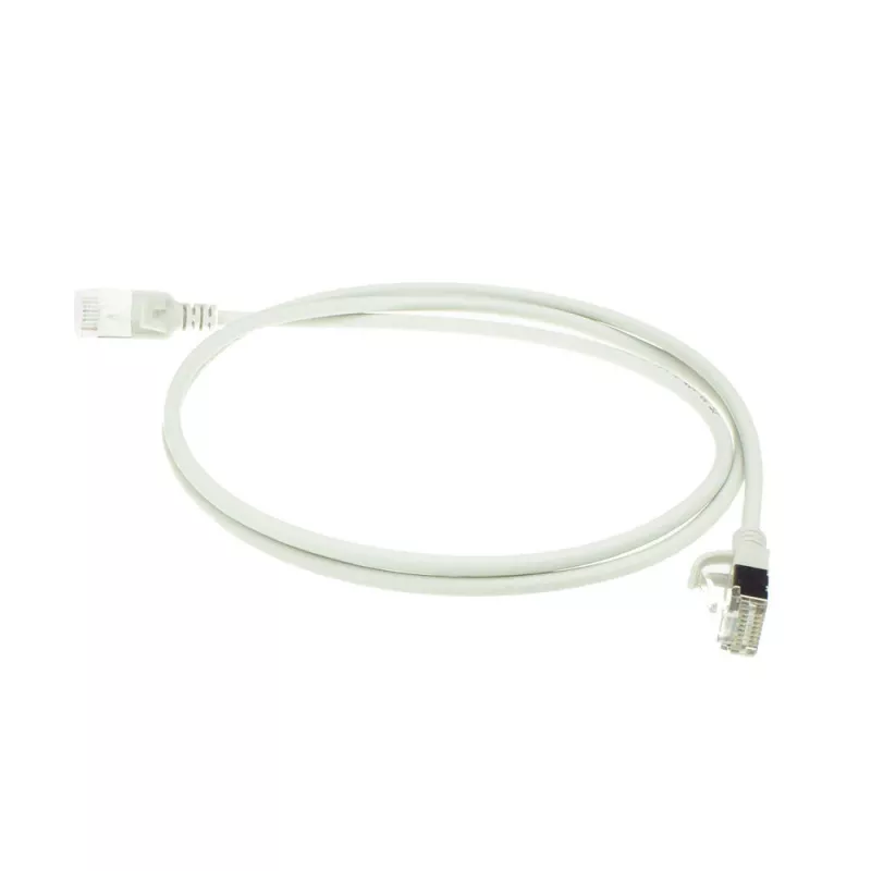 ACT sivý 7 metrov LSZH U/FTP CAT6A slimline patch kábel pre dátové centrum snagless s RJ45 konektormi