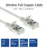 ACT sivý 7 metrov LSZH U/FTP CAT6A slimline patch kábel pre dátové centrum snagless s RJ45 konektormi