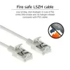 ACT sivý 10 m LSZH U/FTP CAT6A slimline patch kábel pre dátové centrum bez zaťahovacej poistky s RJ45 konektormi