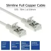 ACT sivý 10 m LSZH U/FTP CAT6A slimline patch kábel pre dátové centrum bez zaťahovacej poistky s RJ45 konektormi