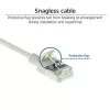 ACT sivý 10 m LSZH U/FTP CAT6A slimline patch kábel pre dátové centrum bez zaťahovacej poistky s RJ45 konektormi